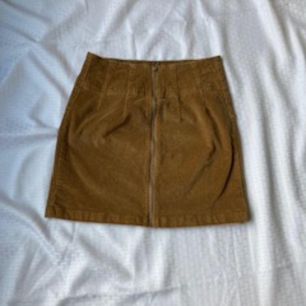 Brown Corduroy Mini Skirt
